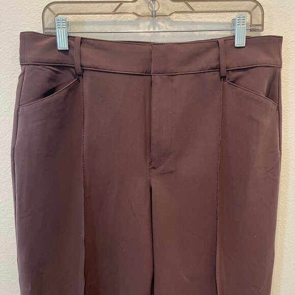 Loft Outlet High Rise Palazzo 10 Petite Wide Leg Trousers Brown Slacks Classic - Picture 2 of 15